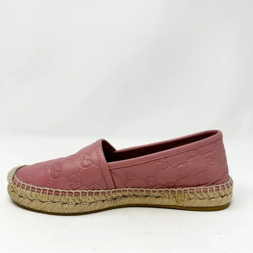 Gucci Guccissima Leather Espadrille Flats Womens Size EU 36.5